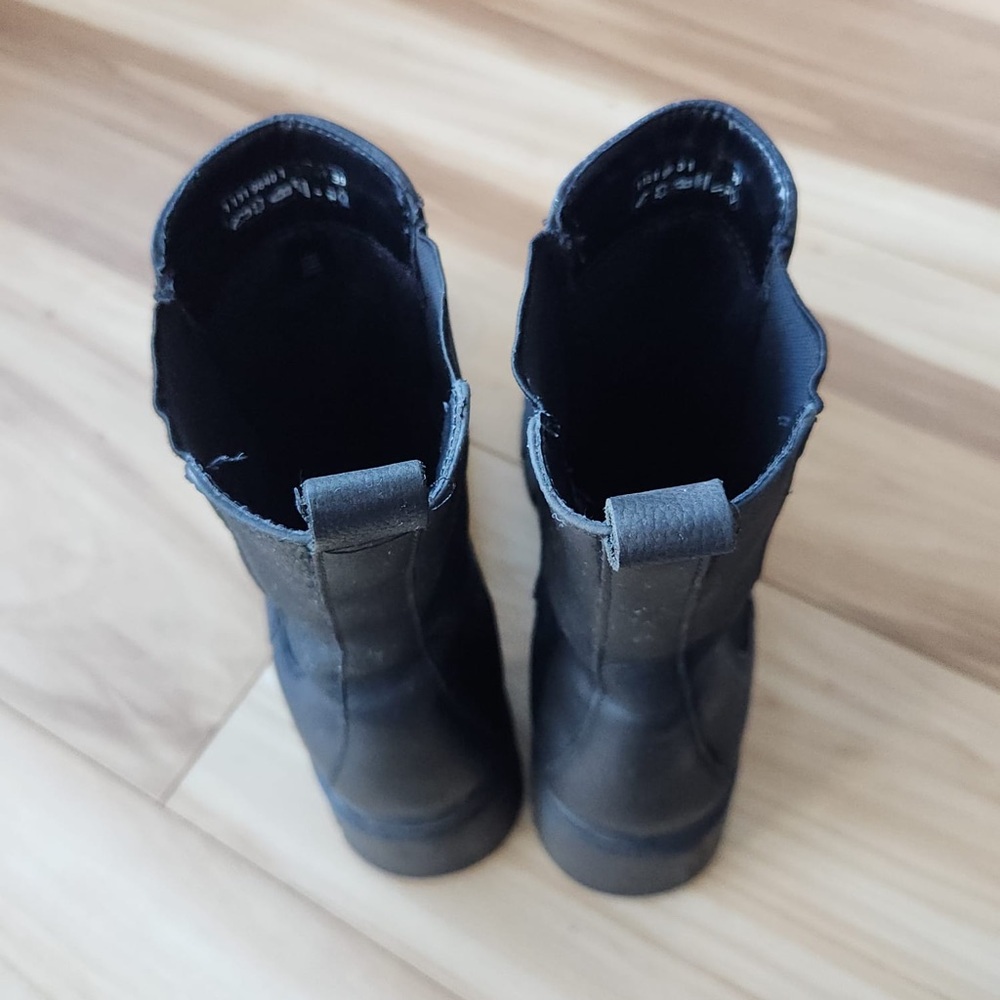Saks Fifth Avenue | Black Leather Combat Boots - Picture 5 of 7